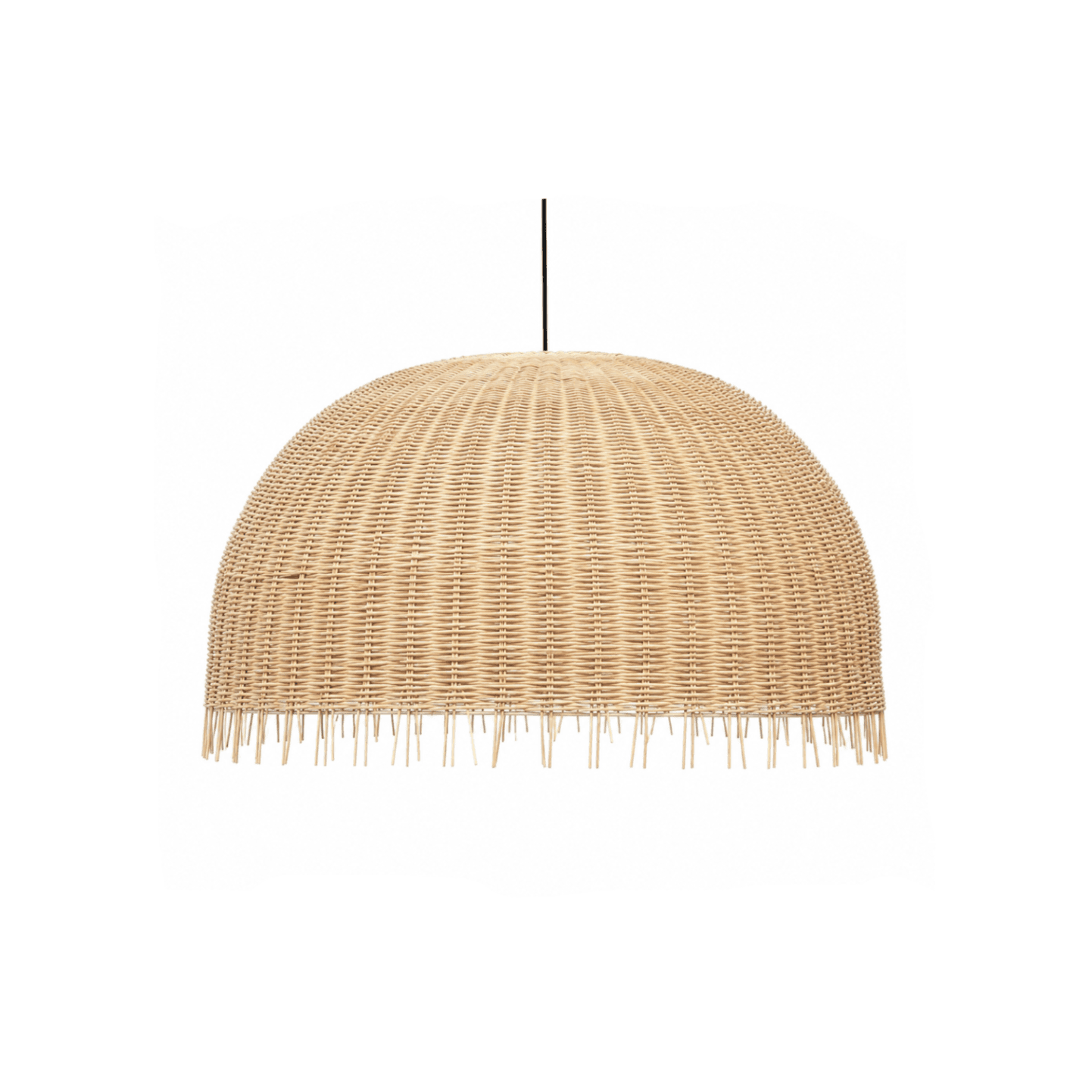 Handwoven willow pendant light with oval shade, modern rustic charm for dining room, natural material