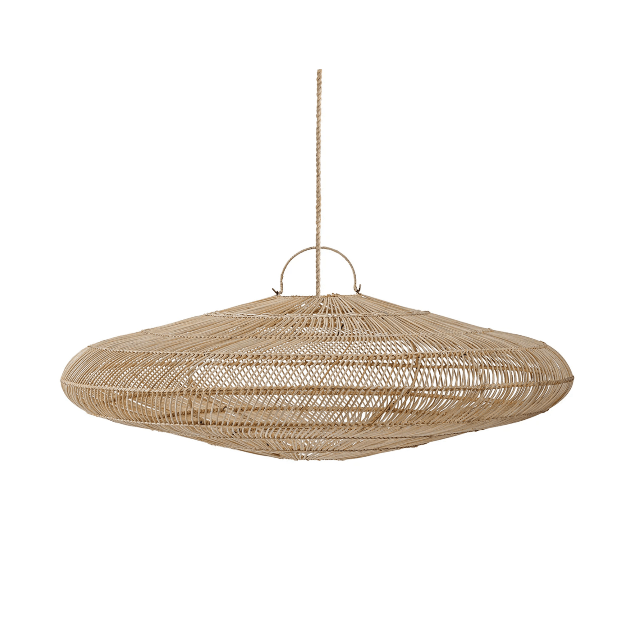 Handwoven rattan wall lamp with geometric pattern, perfect for boho modern rustic interior decor